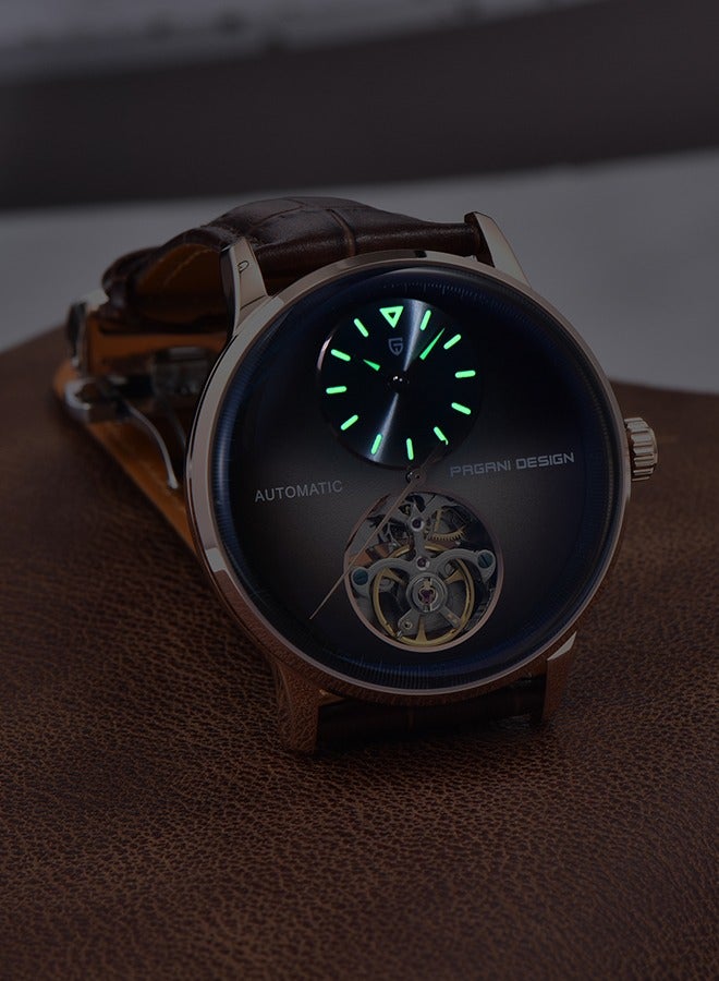New Men's Watches, High-Quality Imported Movement, 42MM Silver Frame With Blue Dial And Blue PU Leather Strap, Fashionable And Luxurious PD1796