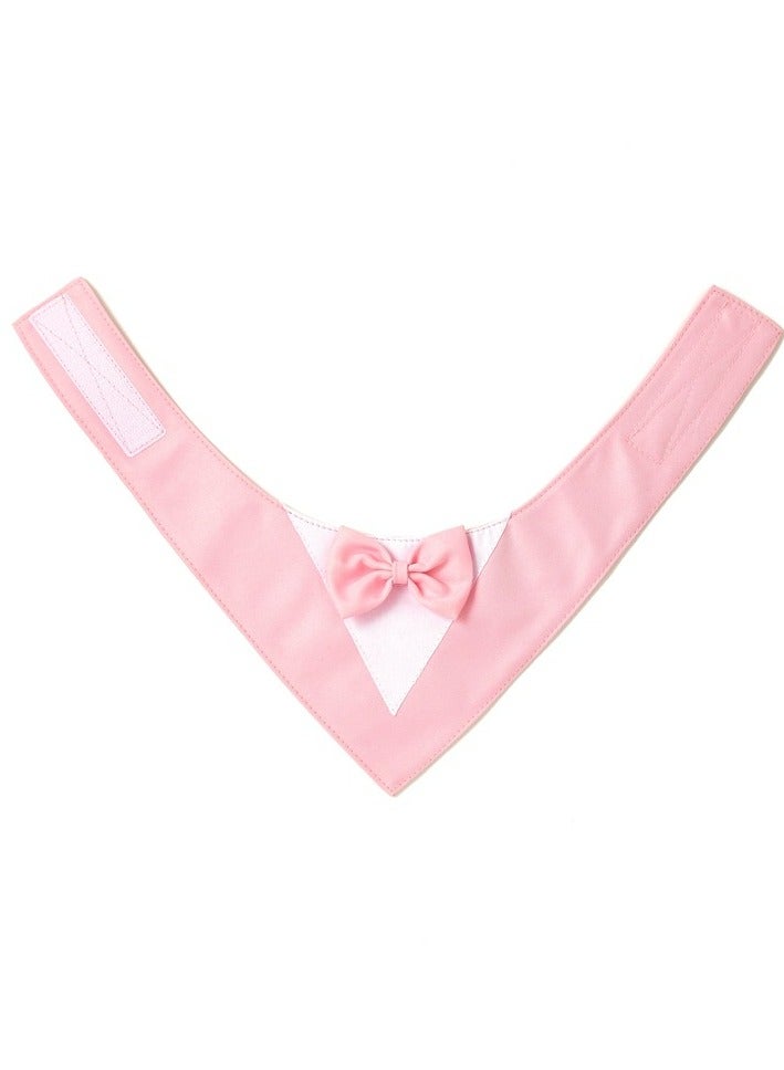 Generic Dog Tuxedo Formal Cat Wedding Bandana Dog Collar with Bow Tie Cat Birthday Costume Valentines Outfit Pet(PINK-M)  - Image 5