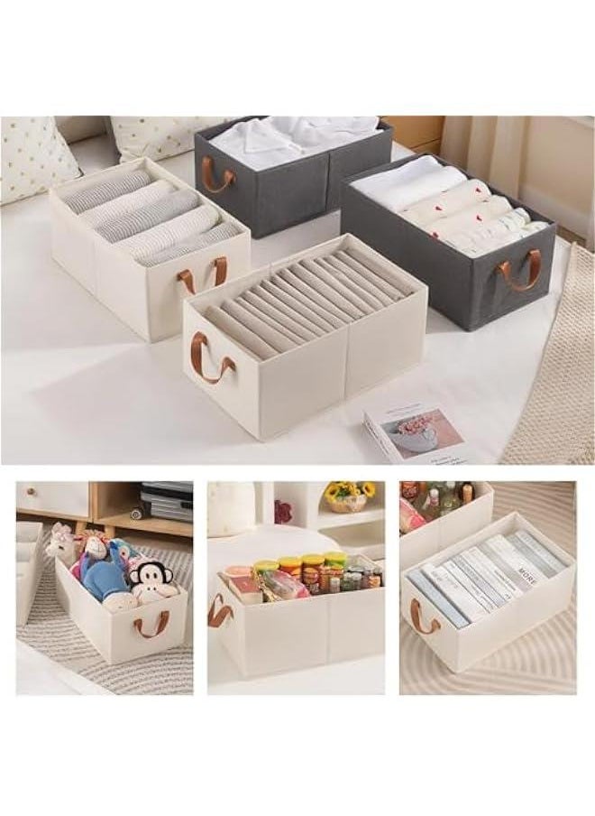 ميكسد - 2 Pack Clothes Storage Boxes Wardrobe organizer box,With handle foldable Used for organizing and storing clothing toys and books - Image 1