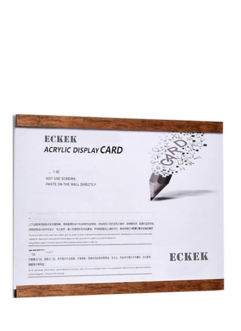 Eckek Eckek  Wall Mount Acrylic Sign Holder Self Adhesive Magnetic Display Frame Clear Document Frame for Office, Store, School, Home, Wall Picture Frame  - Image 2
