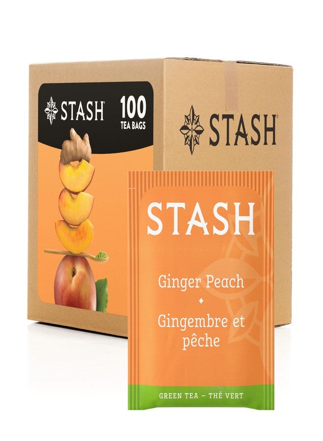 Stash Tea Ginger Peach Green Tea & Matcha Blend, Box of 100 Tea Bags (Packaging May Vary) - Image 1