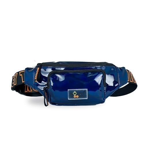 MONKEY TROOPERS Lit Waist Bag Crossbody for Stylish Women Men Girls Boys Fanny Pack Chest Bag for Travel, Party, Concert, College, Festival, Water Resistant, Coldplay Gift (Navy) - Image 1
