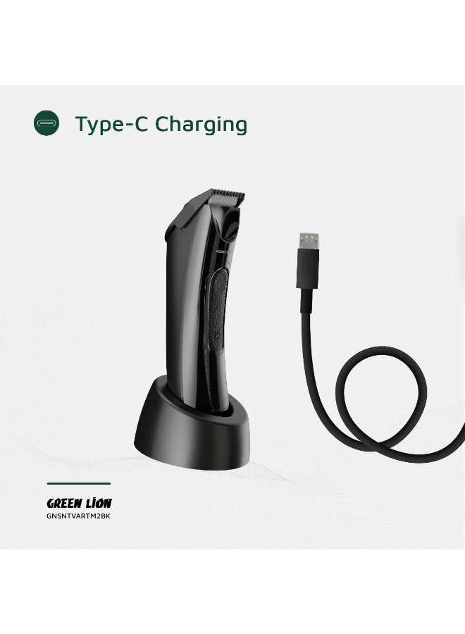 جرين ليون ماكينة تشذيب المناطق الحساسة، شفرتان من السيراميك والفولاذ المقاوم للصدأ / مقاومة للماء IPX7 / مشطان توجيهيان 2-4، 5-7 / وقت تشغيل 90 دقيقة / محرك 6100 دورة في الدقيقة - أسود - Image 5