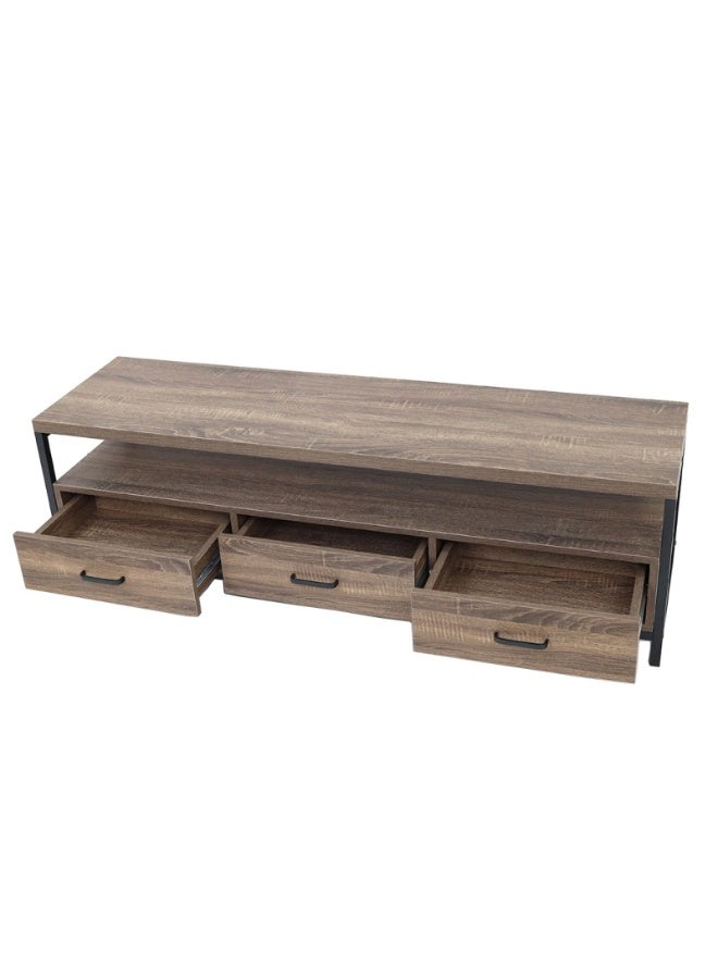AL Hadaya Mall Luxury Wooden TV Stand with Premium Design - Brown - 140x40x40 cm - Image 3