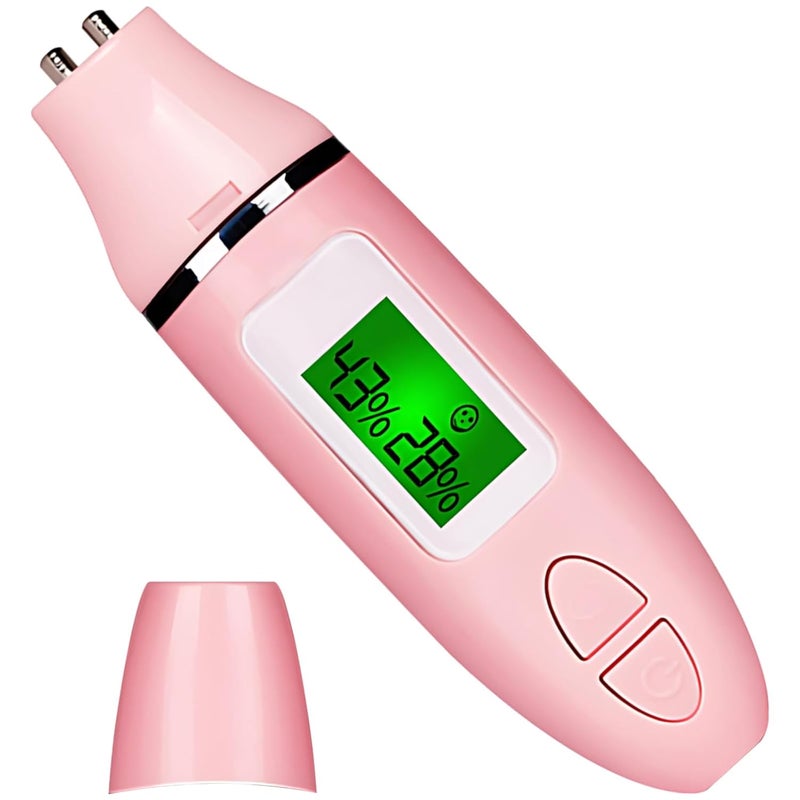 مقياس رطوبة البشرة المحمول بشاشة LCD، جهاز اختبار الترطيب بمسبار مزدوج للاستخدام المنزلي والسفر - Image 2