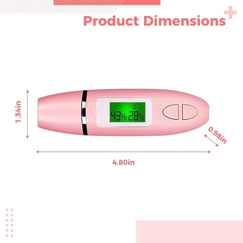 مقياس رطوبة البشرة المحمول بشاشة LCD، جهاز اختبار الترطيب بمسبار مزدوج للاستخدام المنزلي والسفر - Image 4