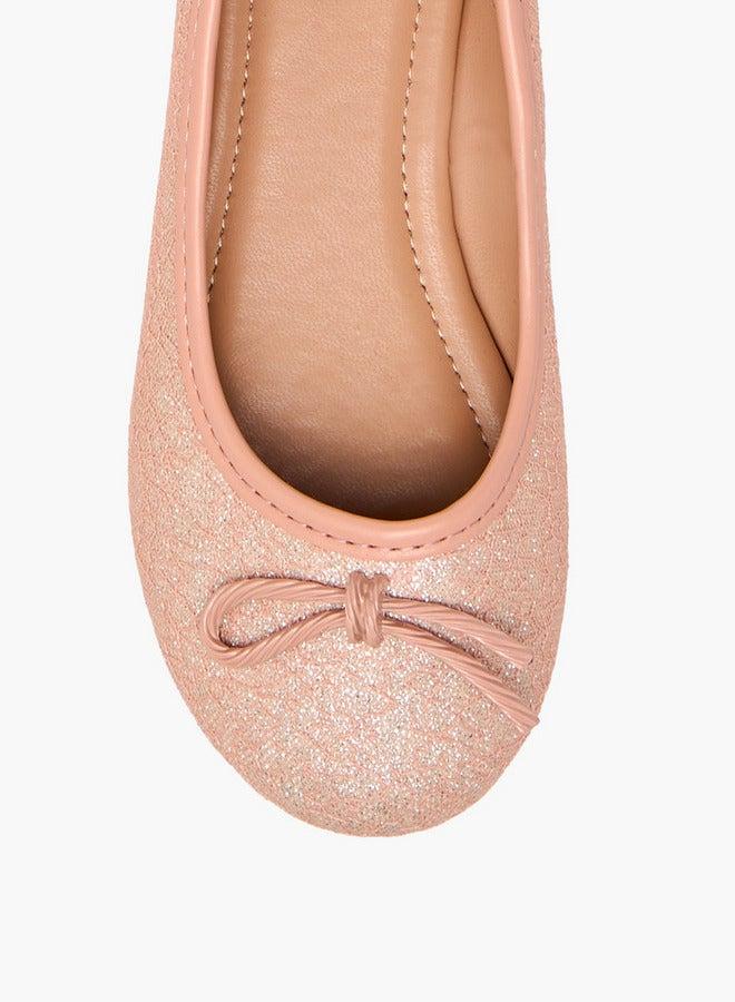 Flora Bella By Shoexpress Girls Bow Accent Slip-On Ballerina Shoes - Image 4