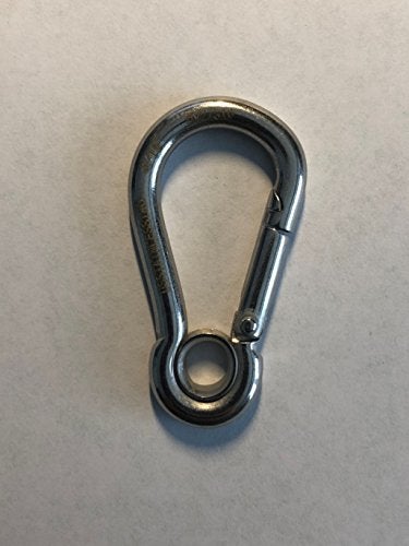 US Stainless 4 Pieces Stainless Steel 316 Spring Hook with Eyelet Carabiner 316 5mm Marine Grade - Image 3
