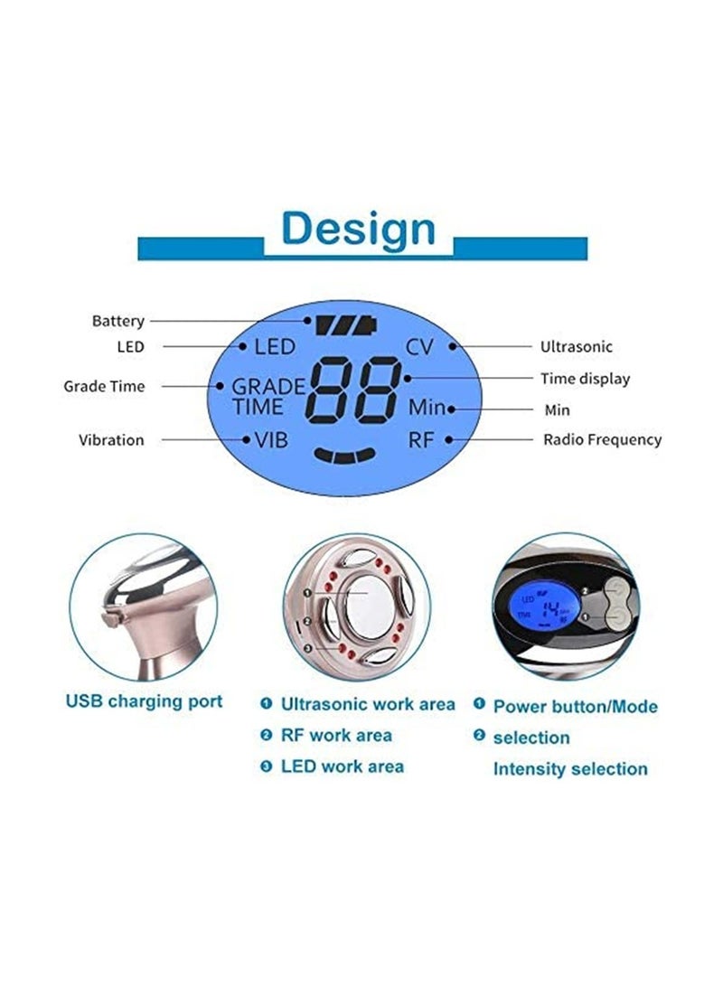 SYOSI Cavitation Machine 4 in 1 Ultrasonic RF LED Warm Vibration Fat Cellulite Remover Machine with Smart LCD Skin Tightening Lifting Rejuvenation Body Shaping Beauty Device for Waist Thigh Arm Leg - Image 5