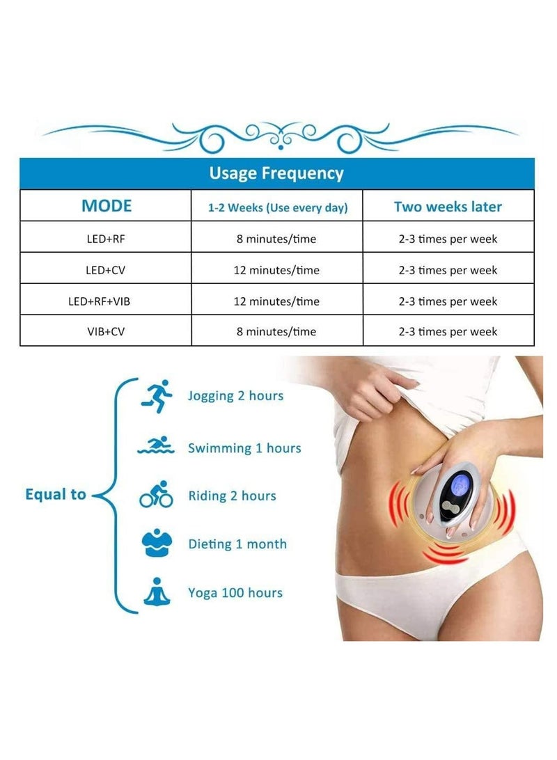 SYOSI Cavitation Machine 4 in 1 Ultrasonic RF LED Warm Vibration Fat Cellulite Remover Machine with Smart LCD Skin Tightening Lifting Rejuvenation Body Shaping Beauty Device for Waist Thigh Arm Leg - Image 3