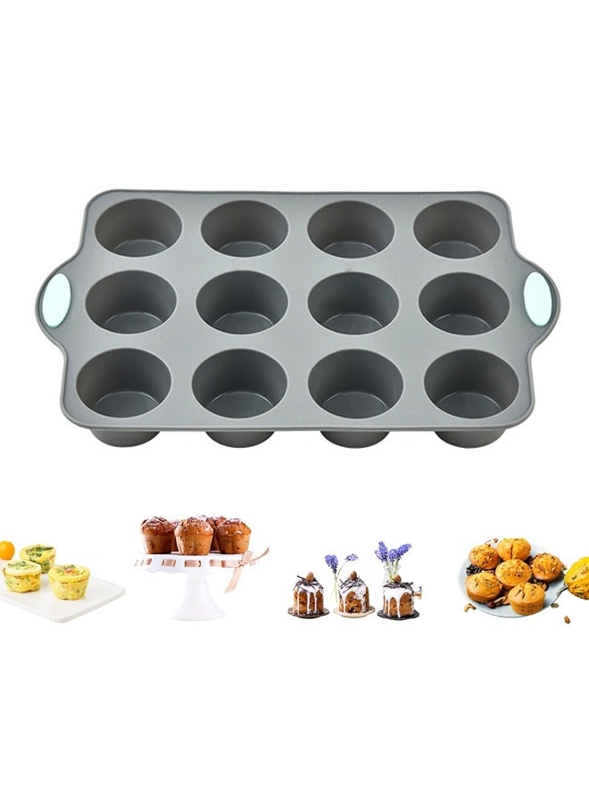 السيليكون مافين Pan, الغذاء الصف غير اللاصقة السيليكون كوبكيك Pan, السيليكون الخبز Pan مع المعدن تعزيز الإطار آمن, غسالة صحون آمنة - Image 1