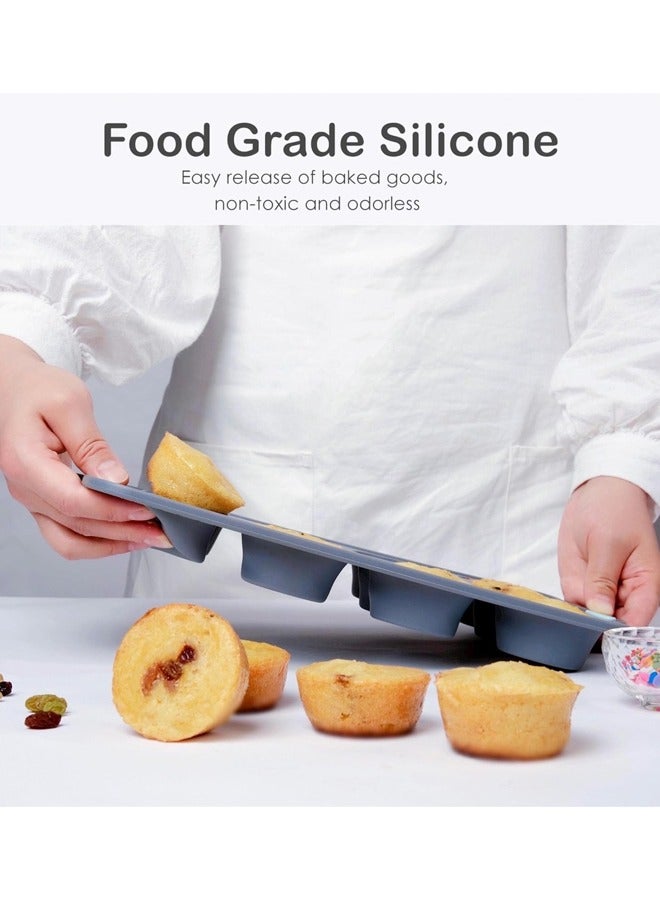 السيليكون مافين Pan, الغذاء الصف غير اللاصقة السيليكون كوبكيك Pan, السيليكون الخبز Pan مع المعدن تعزيز الإطار آمن, غسالة صحون آمنة - Image 4