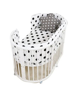 Oval Wood Children Bed Multi-Function Baby Treasure Round Crib With Bedding Set And Mattress