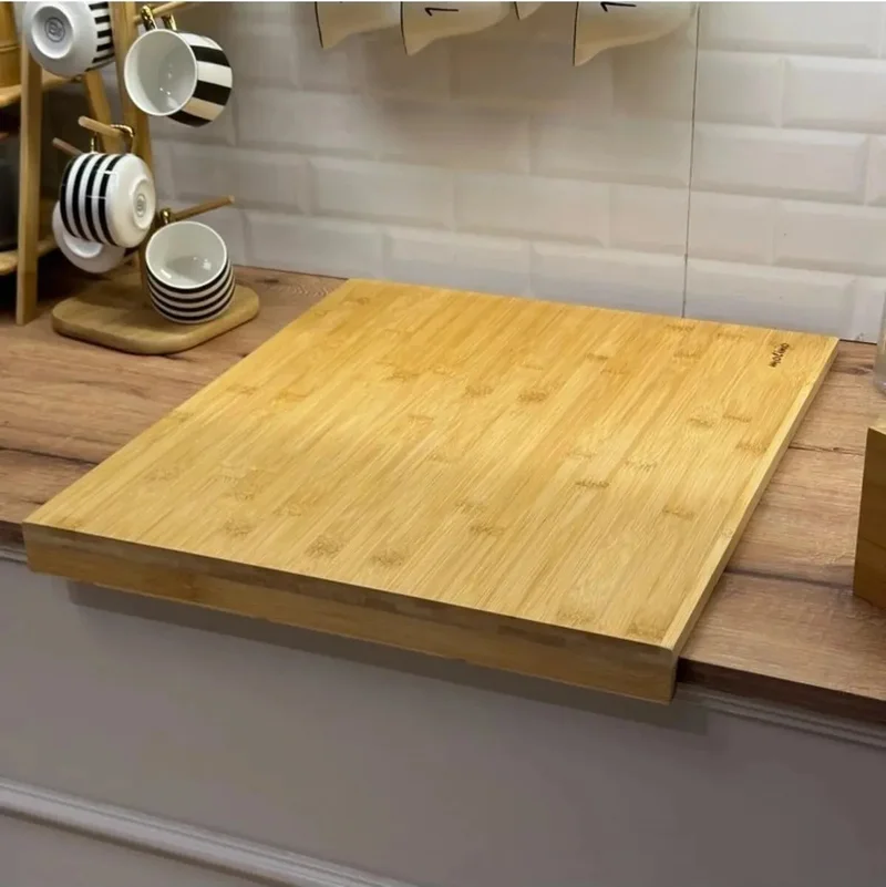 Safestore Bamboo Edged Cutting Board Countertop Dough Rolling Board Large Cutting Board 53X46X4X1.5 cm