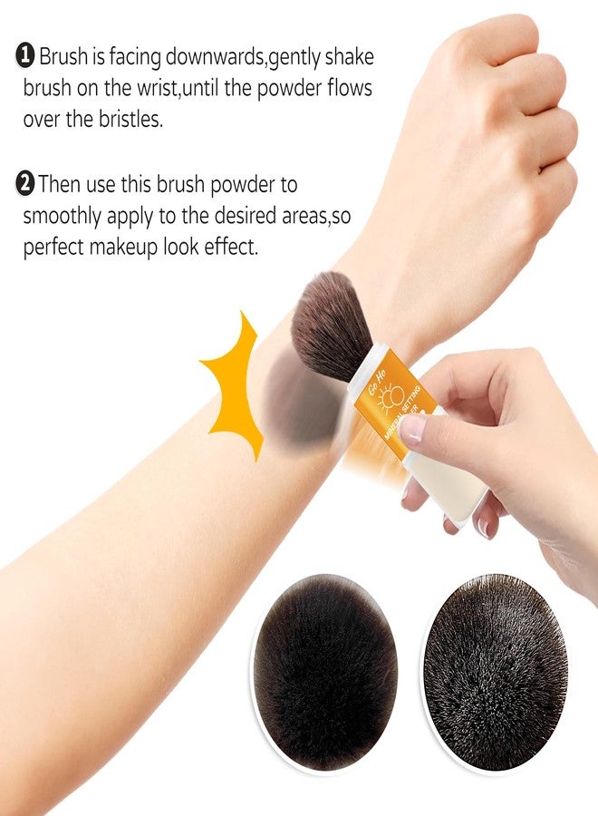 Go Ho Mineral Sunscreen Setting Powder - SPF 50,Translucent,Loose Natural Matte Face Makeup Brush-in,For All Skin Tones,Sunscreen Brush Powder for Hair and Scalp - Image 3