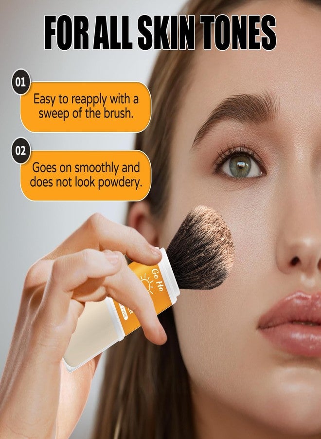 Go Ho Mineral Sunscreen Setting Powder - SPF 50,Translucent,Loose Natural Matte Face Makeup Brush-in,For All Skin Tones,Sunscreen Brush Powder for Hair and Scalp - Image 4