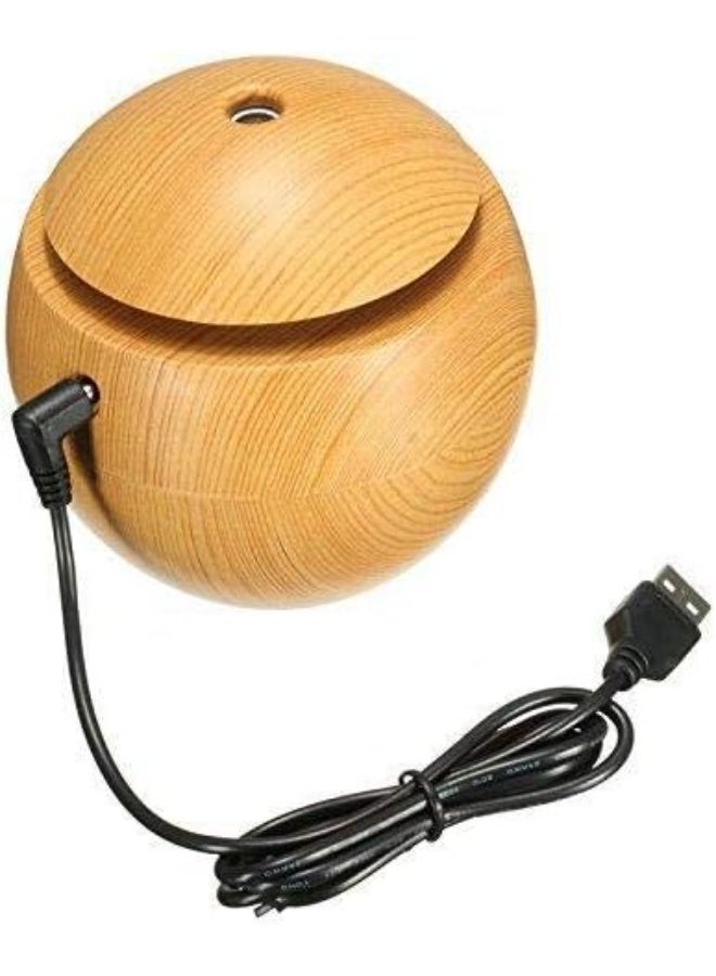 Ultrasonic Aroma Diffuser and Humidifier with Wood Grain Finish USB Powered for Home, Office, and Travel - Image 1