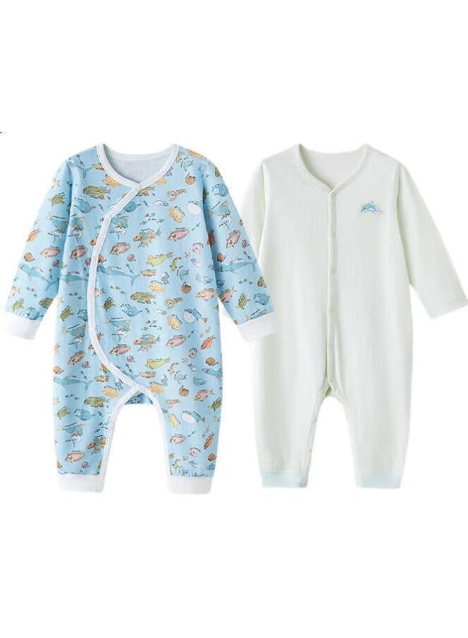 GB Baby Summer Class A Pure Cotton Romper Crawling Suit 5A Antibacterial Jumpsuit Summer Air-Conditioning Clothes 2-Pack - Image 2