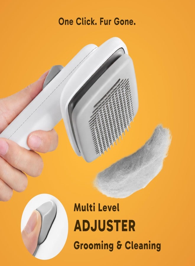 WOLFSTER فرشاة وولفستر ذاتية التنظيف لإزالة الشعر الزائد للكلاب والقطط - فرشاة تظليل لطيفة على البشرة، فرشاة ناعمة للحيوانات الأليفة ذات الشعر الطويل والقصير، أداة لإزالة الشعر الزائد من مستلزمات الحيوانات الأليفة (أبيض) - Image 5