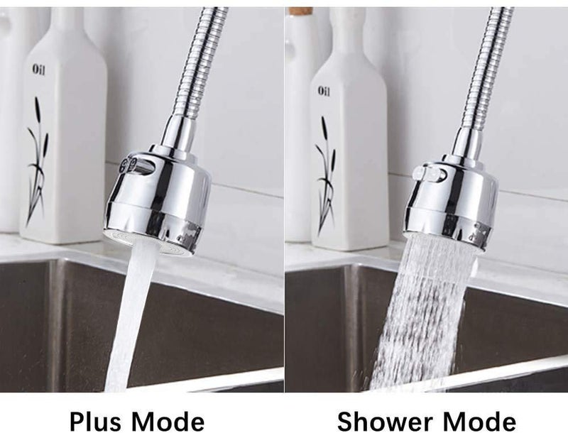 ATCAN Felxible Kitchen Tap 360 Degree Adjustable Bubbler Saving Sprayer Sink Taps Stainles Steel Polished Water Facuet Nozzle Adapter Shower Head 1 Pcs Silver - Image 5