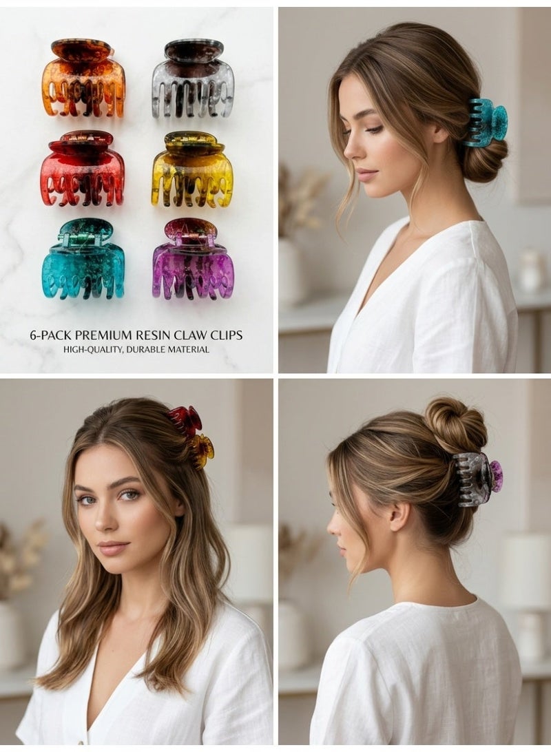 Dantiya 6-Piece Matte Finish Hair Claw Clips Set for Women & Girls – Strong Grip Non-Slip Jaw Clips, Durable Multicolor Fashion Hair Accessories (Premium Quality) - Image 2