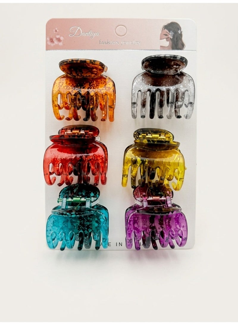Dantiya 6-Piece Matte Finish Hair Claw Clips Set for Women & Girls – Strong Grip Non-Slip Jaw Clips, Durable Multicolor Fashion Hair Accessories (Premium Quality) - Image 1
