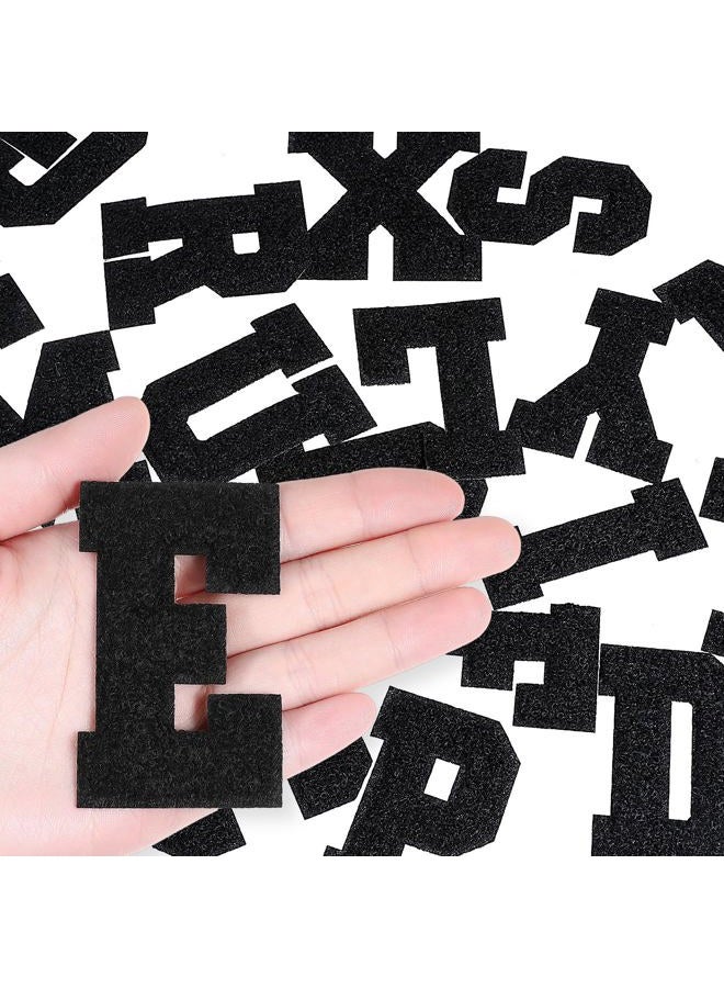 InnoHHustle 26 Pcs Chenille Iron on Letters for Clothing Black Iron on Patch A-Z Varsity Letter Patches Sew on Letters Alphabet Patches Chenille Patches Iron on Letters for Fabric DIY Supplies (Black) - Image 1