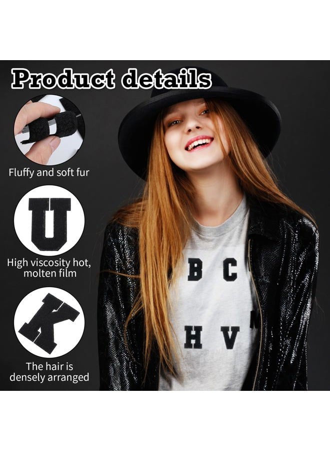 InnoHHustle 26 Pcs Chenille Iron on Letters for Clothing Black Iron on Patch A-Z Varsity Letter Patches Sew on Letters Alphabet Patches Chenille Patches Iron on Letters for Fabric DIY Supplies (Black) - Image 5