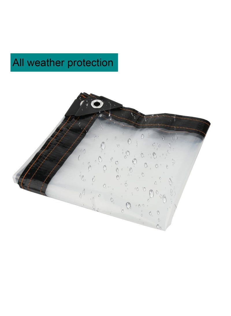 غطاء شفاف، 2 قطعة 39x39IN غطاء تيرب ثقيل الوزن مقاوم للماء قماش تارباولين PVC مع عروات متعدد الاستخدامات للحدائق والتخييم والسفر غطاء بلاستيكي شفاف للدفيئة للأشجار والمناطق المفتوحة