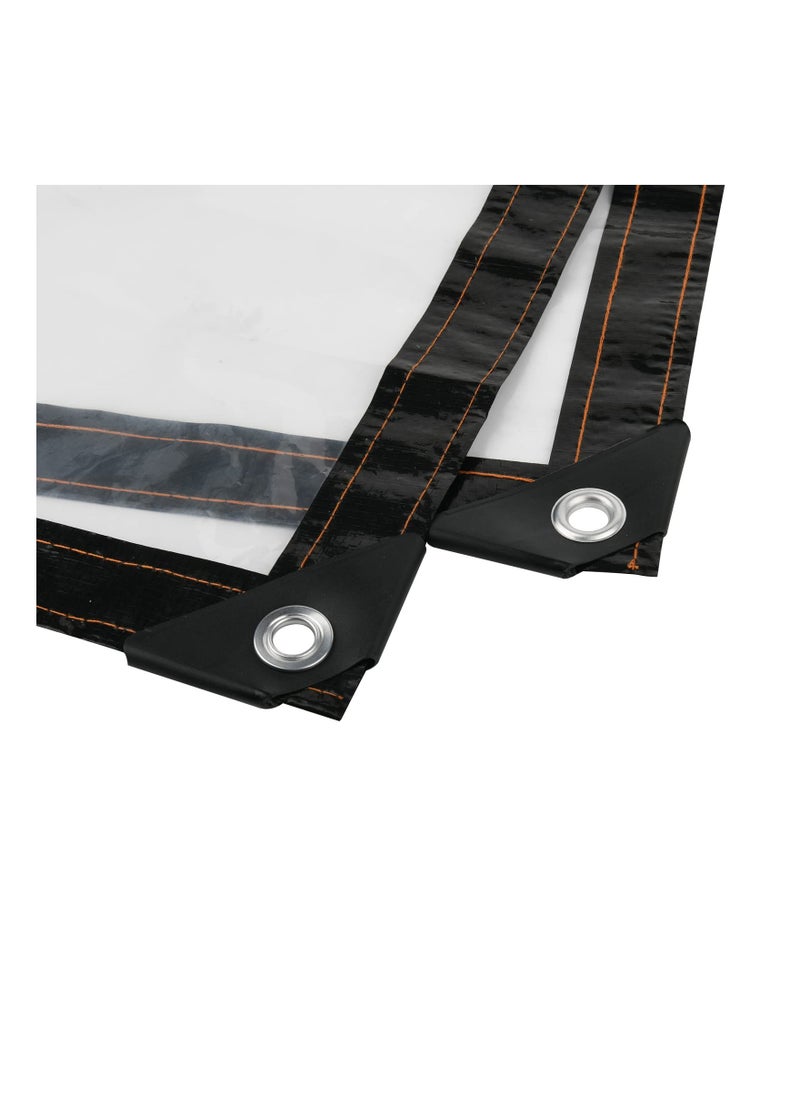 غطاء شفاف، 2 قطعة 39x39IN غطاء تيرب ثقيل الوزن مقاوم للماء قماش تارباولين PVC مع عروات متعدد الاستخدامات للحدائق والتخييم والسفر غطاء بلاستيكي شفاف للدفيئة للأشجار والمناطق المفتوحة