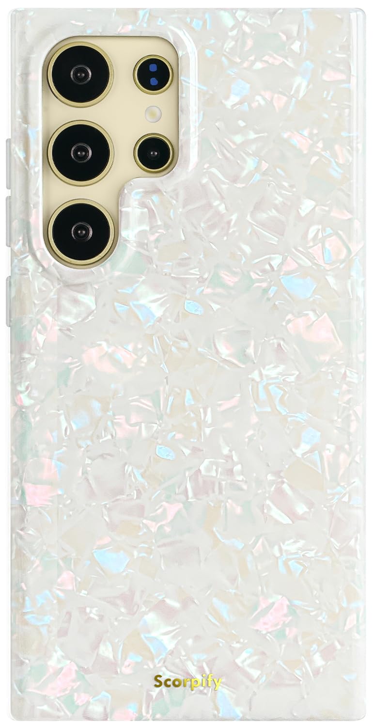 SCORPIFY Compatible with Samsung Galaxy S25 Ultra Case [Compatible with MagSafe] for Colorful Pearl Pattern Design, Cute Clear Magnetic Phone Cover for Women Girls and Men - Image 1
