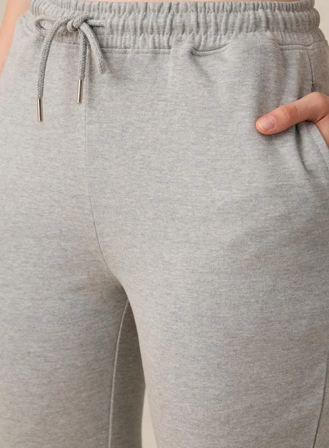 OUTZIDR Grey Basic Solid Flared Joggers