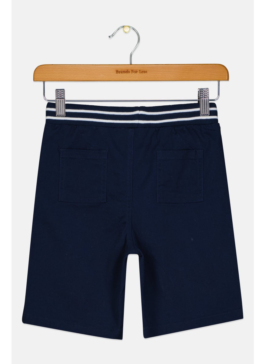 Andy & Evan Kids Boy Solid Drawstring Shorts, Navy  - Image 2