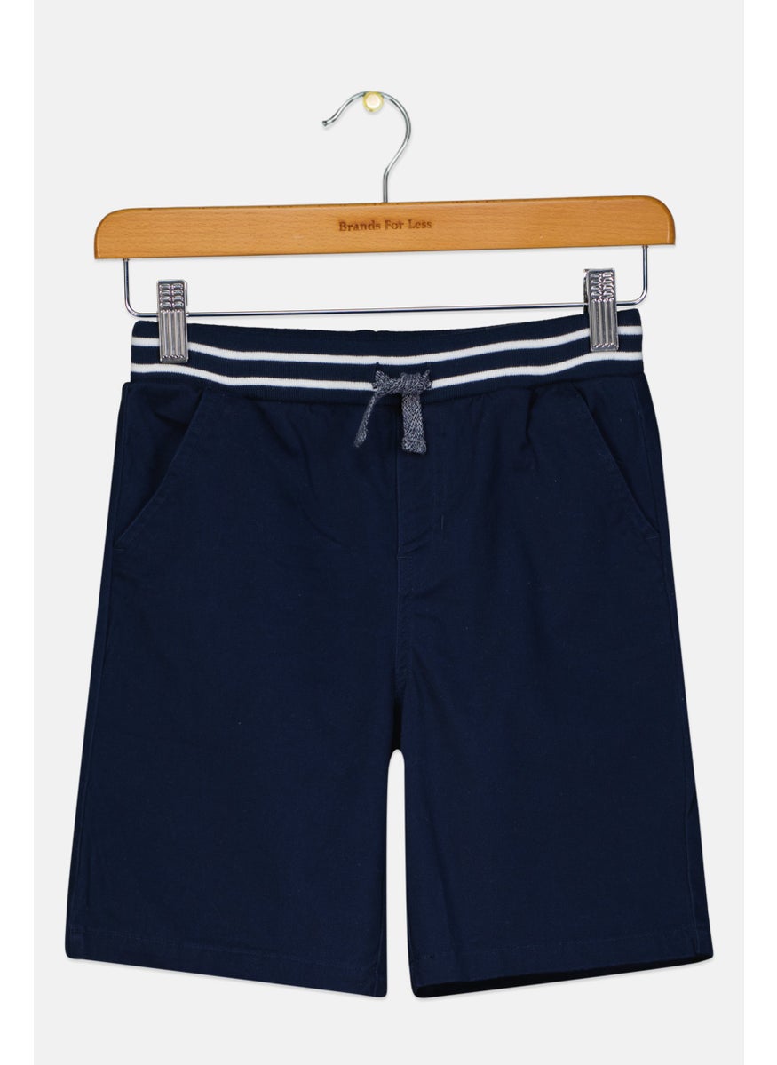 Andy & Evan Kids Boy Solid Drawstring Shorts, Navy  - Image 1