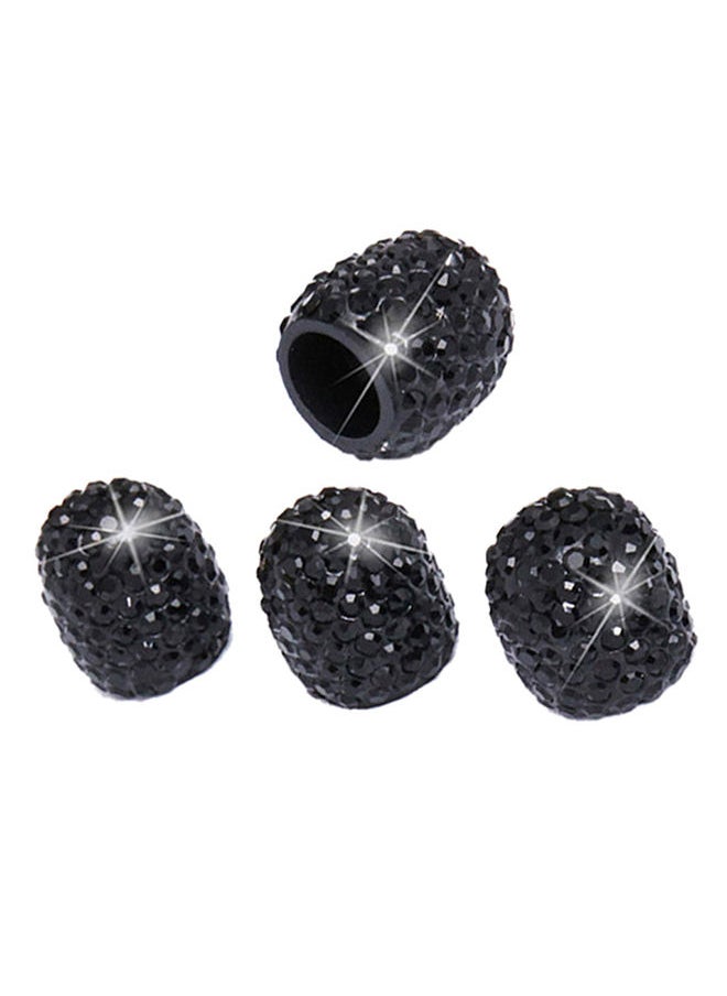 NIBEMINENT 4-Piece Universal Rhinestone Wheel Valve Cap Cover  - Image 2