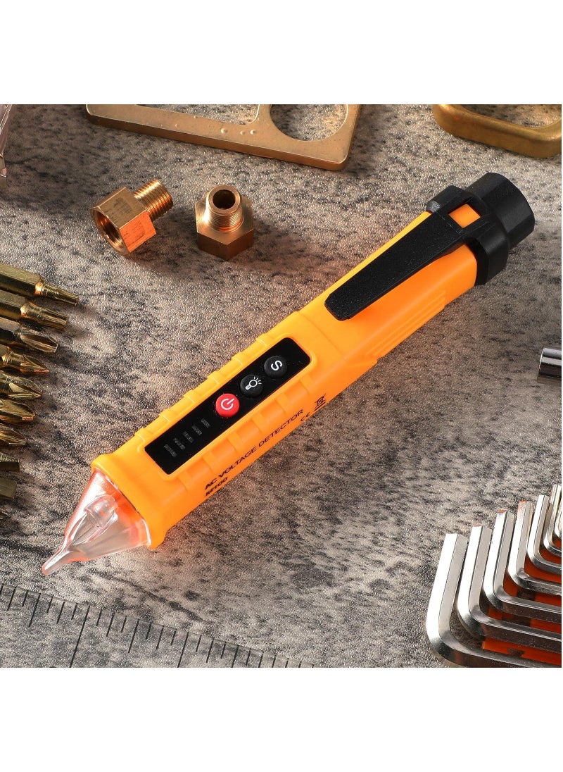 SYOSI - Voltage Meter Tester, 3 PCS AC 12-1000V Non-Contact Voltage Detector, Buzzer Alarm Electrical Testing, Led Flashlight Wire Tester, Electrical Tool Powered Tester Pen, for Live Null Wire Judgment - Image 1