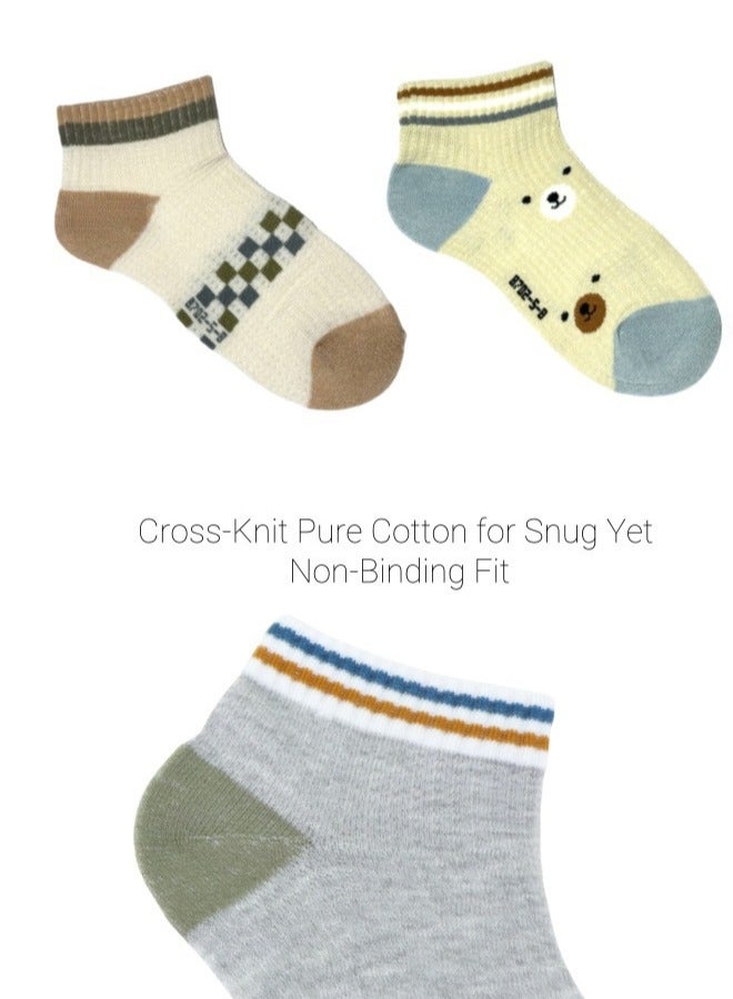 ARUWA 5 Pairs Of Children's Cotton Socks Summer Cartoon Cute Socks, Suitable For 6-8 Year Old Kids, Cotton Summer Floor Socks For Boys And Girls - Image 3