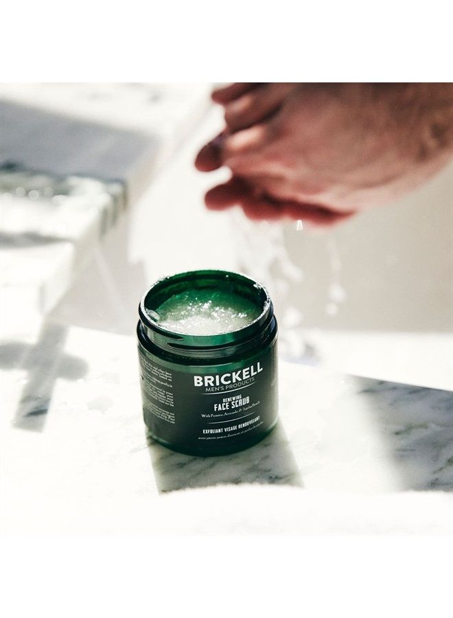 Brickell Men's Products Brickell Men's Renewing Face Scrub for Men, Natural and Organic Deep Exfoliating Facial Scrub Formulated with Jojoba Beads, Coffee Extract and Pumice, 2 Ounce, Scented