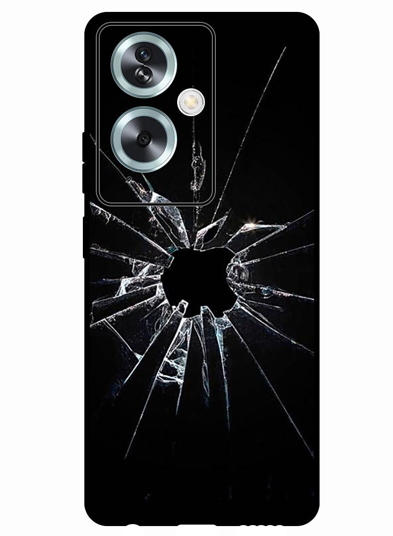 Theodor Protective Case Anti Scratch Shock Proof Bumper Cover For Oppo A79 5G Cracked Glass Apple Logo - Image 1