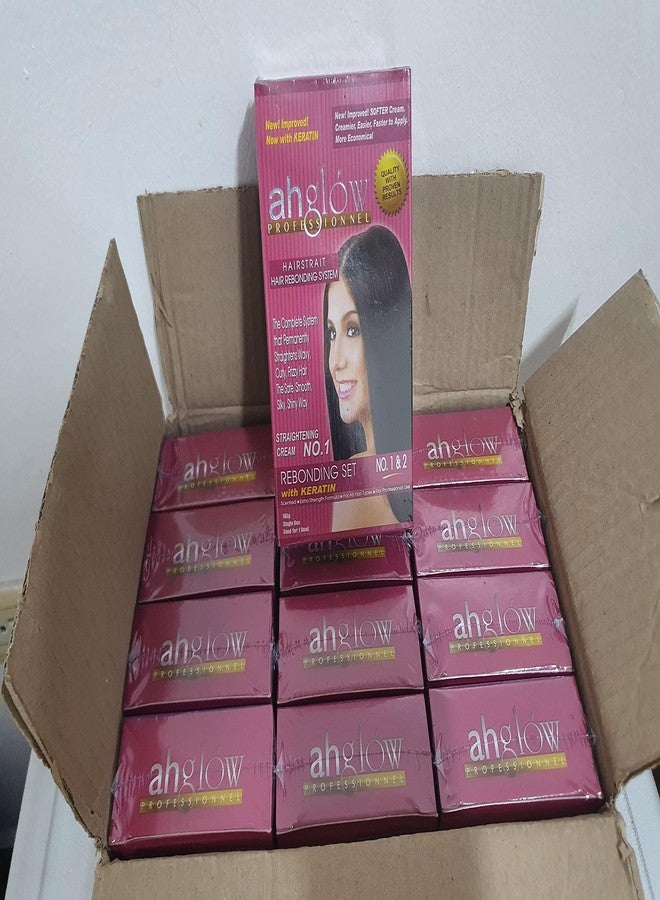AHGLOW Hair Straightening and Rebonding System with KERATIN. Extra Strength Formula. The Complete System that Straightens Wavy, Curly, Frizzy Hair the Smooth, Silky, Shiny Way! 165 gram pouches - Image 5