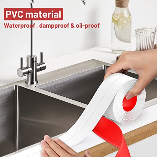 Fixmend Caulk Tape, 3 Roll Self Adhesive Caulk Strip Waterproof, Caulking Sealant Tape for Kitchen, Countertop, Bathroom, Sink, Shower, Bathtub, Toilet Edge Protector with Sealing Tool (1.5" x 10.5Ft) - Image 4