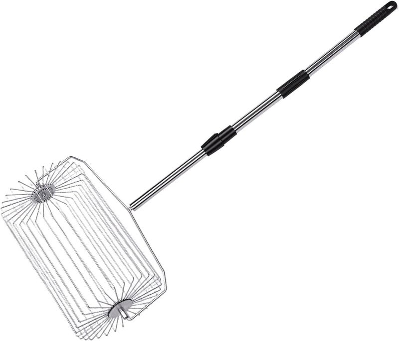Focket Tennis Ball Collector, Retractable Large Capacity Tennis Ball Picker, Pickleball Collector with Stainless Steel Roller Non Slip Handle, for Sports Gardening Outdoor Cleanup - Image 4