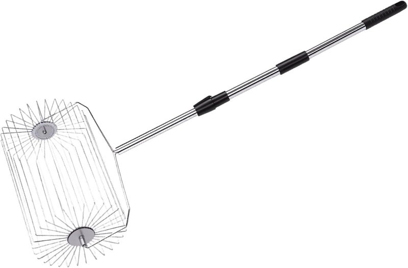 Focket Tennis Ball Collector, Retractable Large Capacity Tennis Ball Picker, Pickleball Collector with Stainless Steel Roller Non Slip Handle, for Sports Gardening Outdoor Cleanup - Image 2