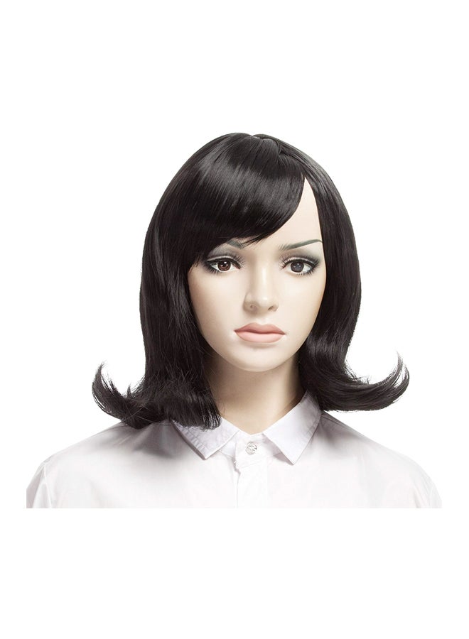 يوبو باروكة شعر قصير مموج أسود