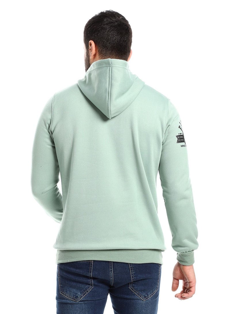 Caesar Mens Printed Eagle Hoodie With Front Pockets - Image 5