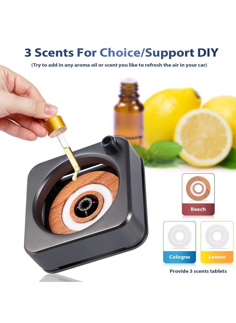 SYOSI معطر هواء السيارة SYOSI، موزع زيت أساسي للسيارة، معطر هواء دوار بالطاقة الشمسية، ديكور داخلي للسيارة، علاج عطري بالطاقة الشمسية مع 3 روائح طبيعية تدوم طويلاً - Image 4