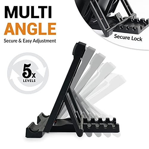 GPG2 Portable Tablet Stand for Desk, Multi-Angle iPad Holder, Non-Slip Base, Foldable & Travel-Friendly for iPad, iPhone, Kindle, Galaxy Tablets - Image 2