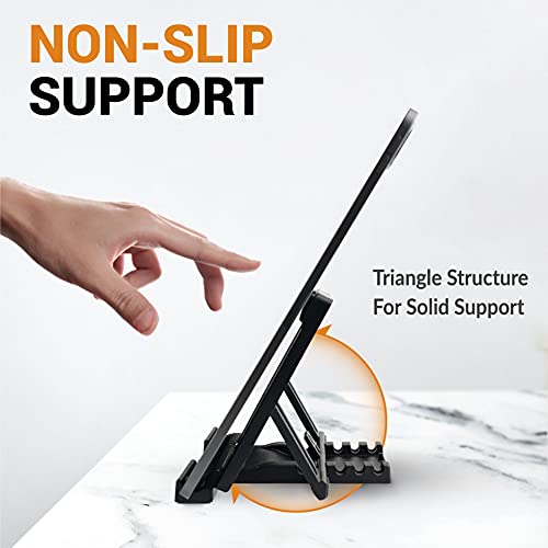 GPG2 Portable Tablet Stand for Desk, Multi-Angle iPad Holder, Non-Slip Base, Foldable & Travel-Friendly for iPad, iPhone, Kindle, Galaxy Tablets - Image 3