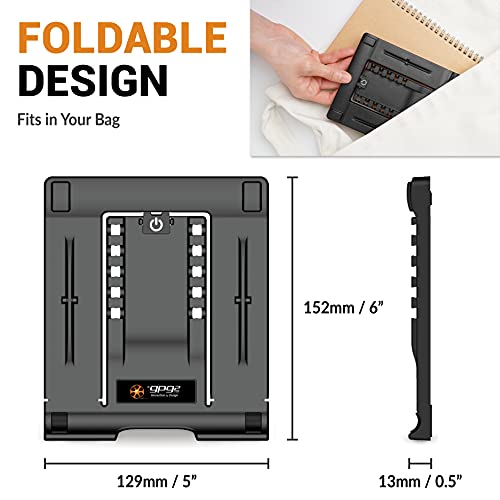 GPG2 Portable Tablet Stand for Desk, Multi-Angle iPad Holder, Non-Slip Base, Foldable & Travel-Friendly for iPad, iPhone, Kindle, Galaxy Tablets - Image 4