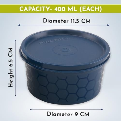 Magnus Feast 3 Microwave Safe Stainless Steel Lunch Box Set Leakproof Tiffin for Men & Women | BPA-Free Containers with Insulated Cover | for Office, School, Boys & Girls | Blue - Image 5
